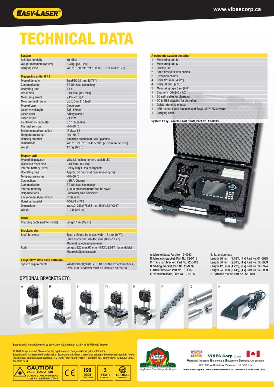 Buy EasyLaser E420 Shaft Alignment System and Training from VIBES Corp
